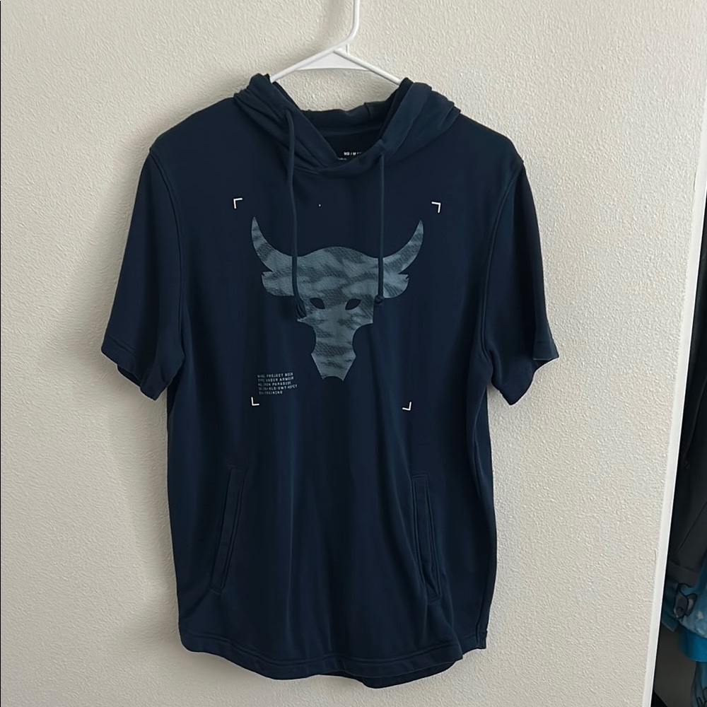 Under Armour Navy Blue Short Sleeve Hoodie